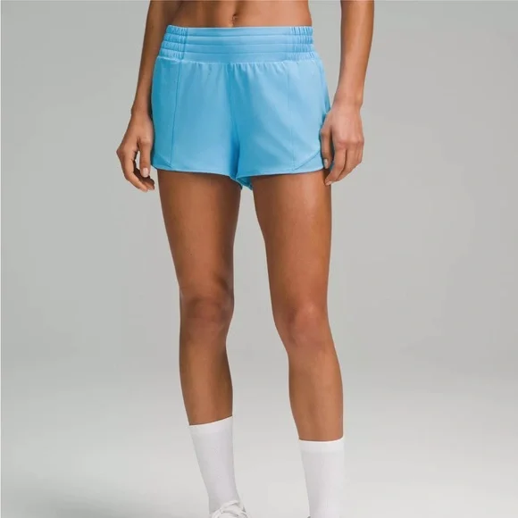Lululemon Hotty Hot High-Rise Lined Short in Blue Cool - Picture 1 of 5